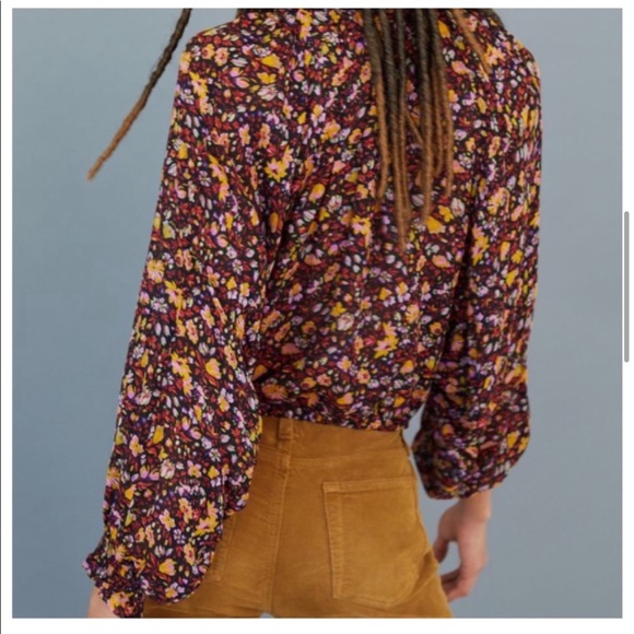 Pauline Anthropologie Ballon Sleeve Blouse Top - Picture 7 of 14